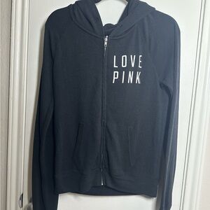 PINK Victoria's Secret Black Zip-Up Hoodie